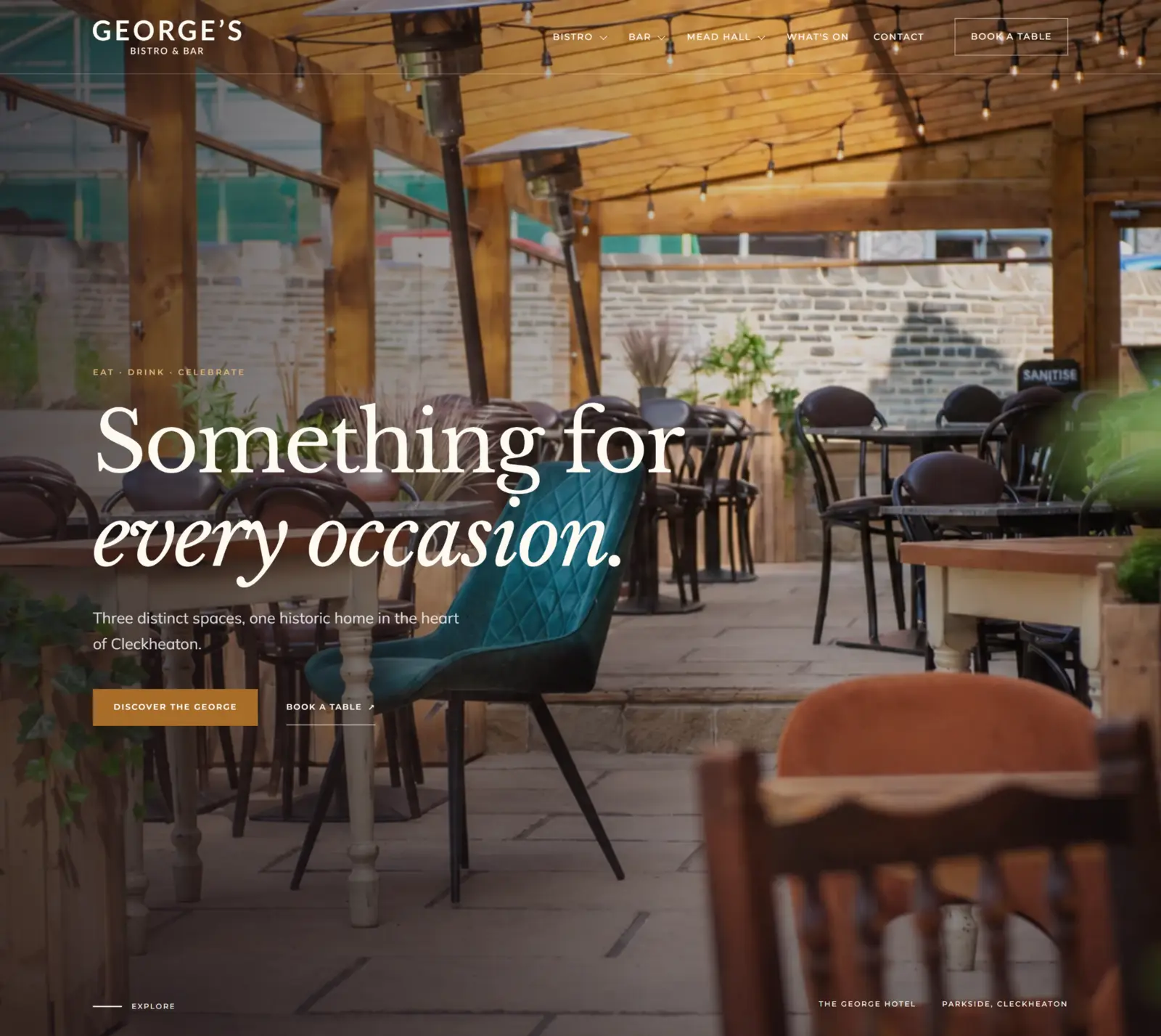 George's Bistro and Bar website homepage