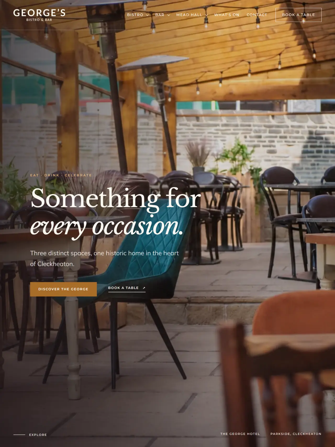 George's Bistro & Bar website homepage